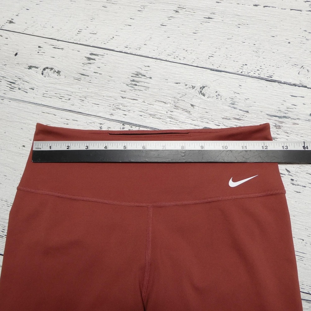 Nike Dri-FIT Shorts Womens Small Brown High Rise 6 Inseam Bike Running Stretch - Picture 7 of 9
